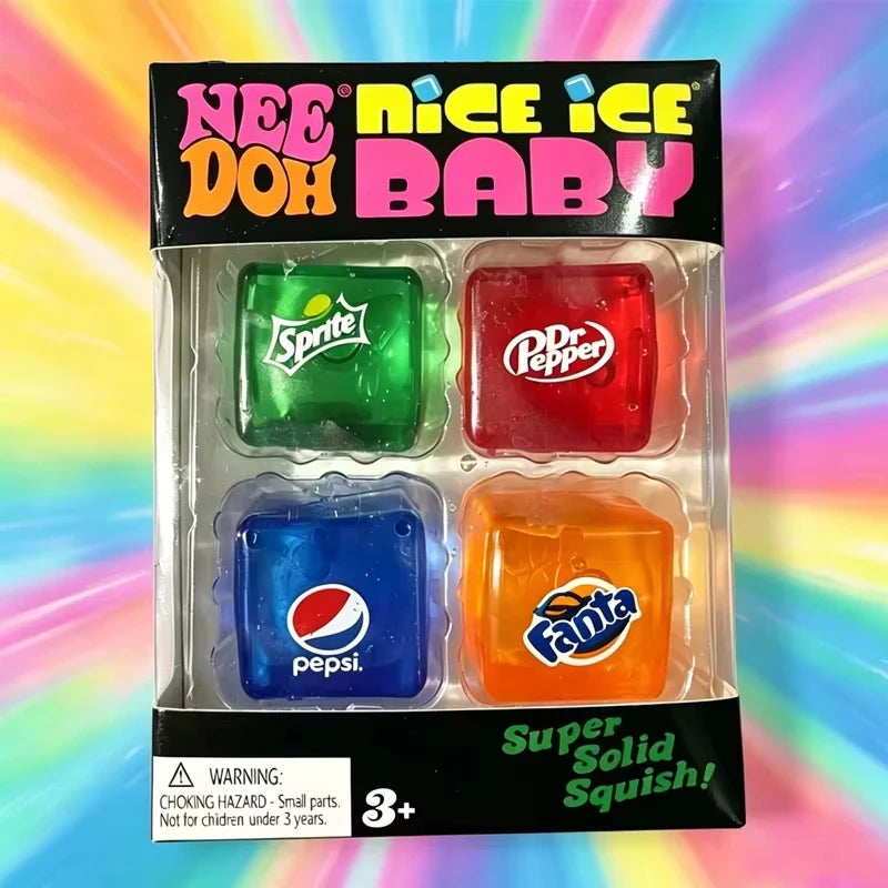 Ice Cube Fidget Toy | Slow Rebound Shape | Anxiety Relief Set | Mini 4 Pack Set