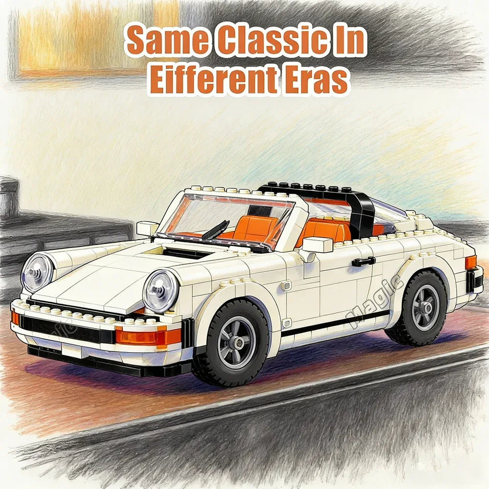 Retro Car Model Kit 1458Piece Educational Building Blocks - ToylandEU