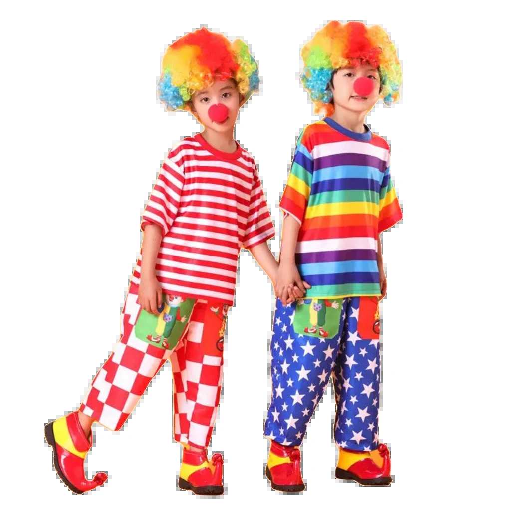 Adorable Kids Clown Outfit - Vibrant Carnival Costume for Children, Circus-Themed Dress-Up, Ideal for Halloween and Cosplay