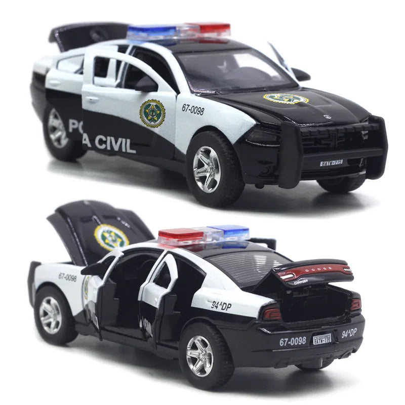 Alloy Dodge Charger Police Car Model with Sound and Light - 1:32 Scale - ToylandEU