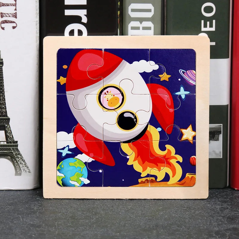 Wooden Jigsaw Puzzle | 11x11 cm | 3D Puzzle | Animal Cartoon Theme