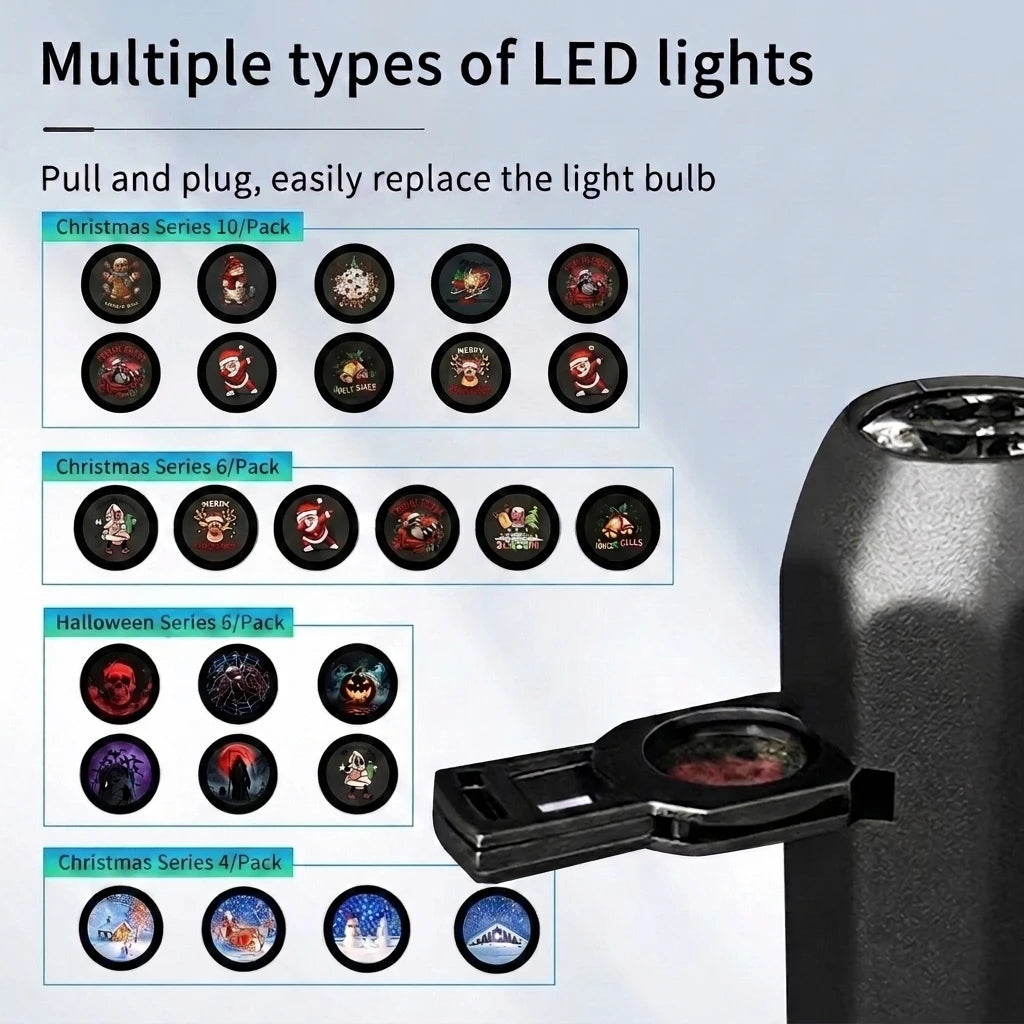LED Projector Night Light | Adjustable Patterns | USB Ceiling Decor | Pattern Set