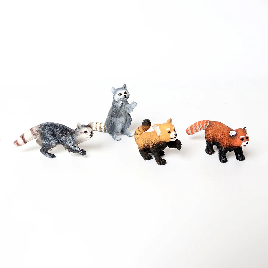 Hand-Painted Forest Animal Figures Set with Otters, Meerkat, and Beaver Model - ToylandEU