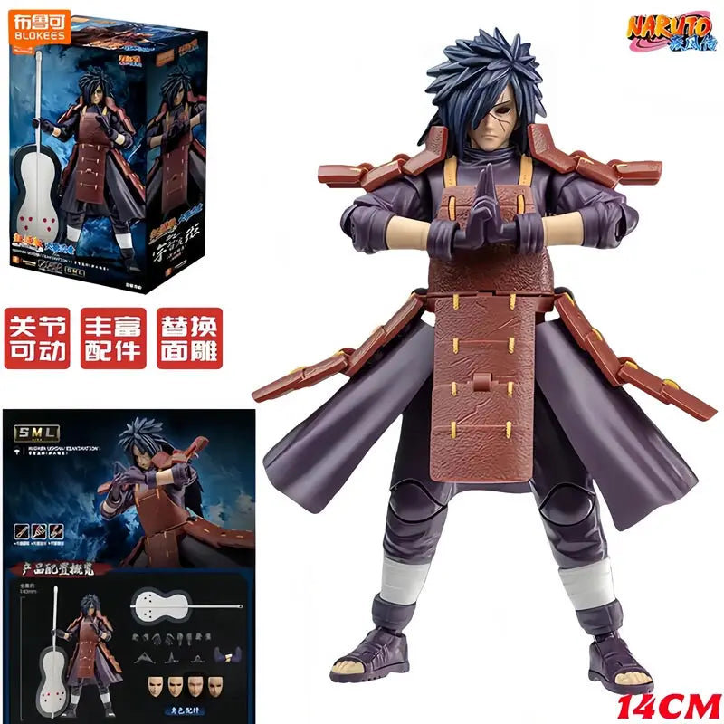 BLOKEES Original NARUTO Uchiha Madara Kyuubi Kurama Sasuke Minato Bijyudama Shippūden Bijuu Assembled Action Figure Toy Model - ToylandEU
