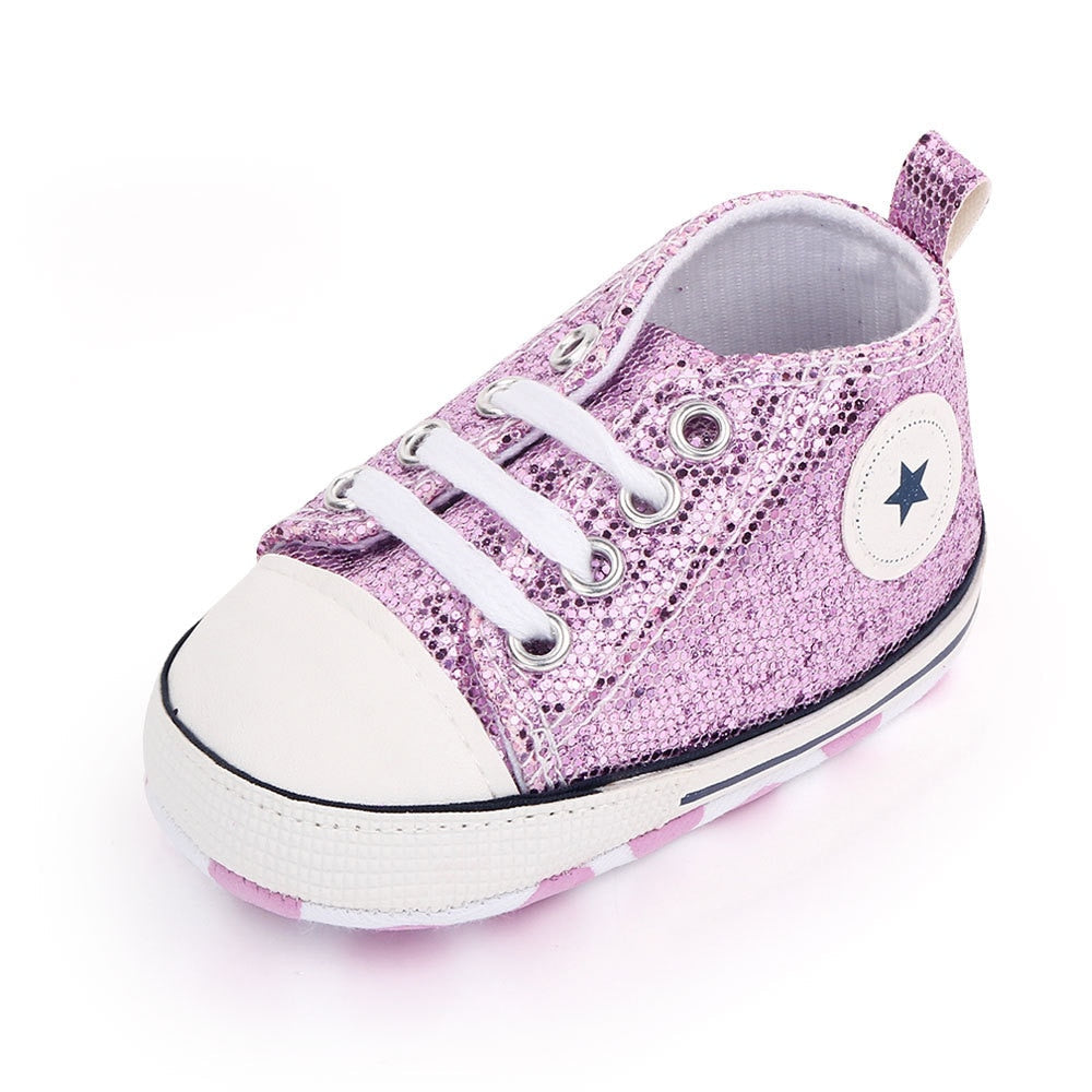 Fashionable Bling Canvas Shoes for Baby Girls - Soft Sole Toddler Sneakers Toyland EU