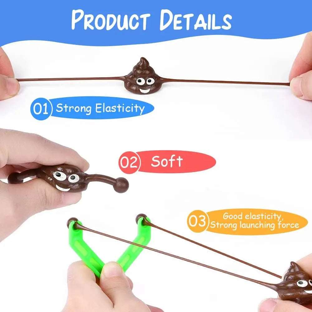 12pcs Mini Rubber Slingshot Poop Slingshot Toy Flying Poop Toys - ToylandEU