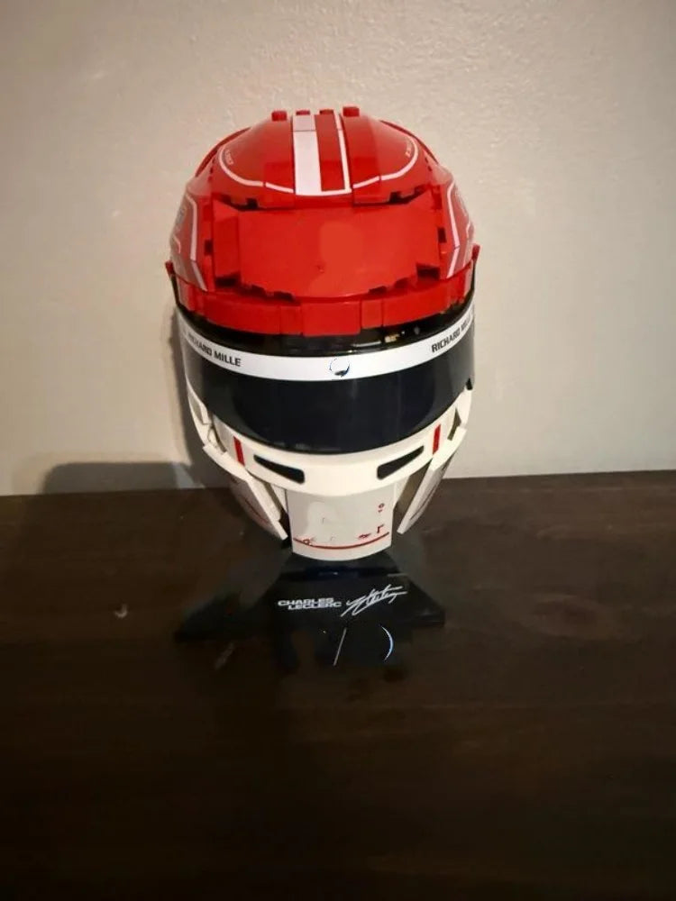 Building Bricks Helmet Model | 886 Pieces | Charles Leclerc Helmet | One Set