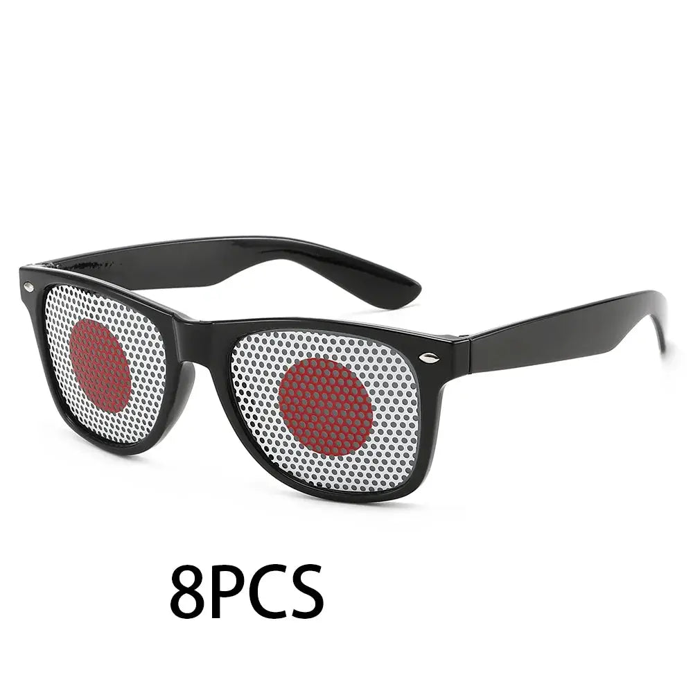 8PCS HD Vision Flag Sunglasses Football Match Fans Sun Glasses Comfortable Anti-slip Legs Sports Party Eyewear - ToylandEU