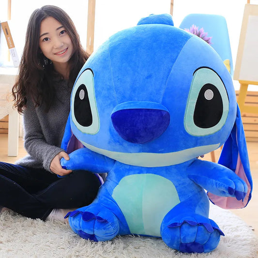 Big Size Disney Stitch Plush Toys Kawaii Soft Blue Pink Elf Disney - ToylandEU