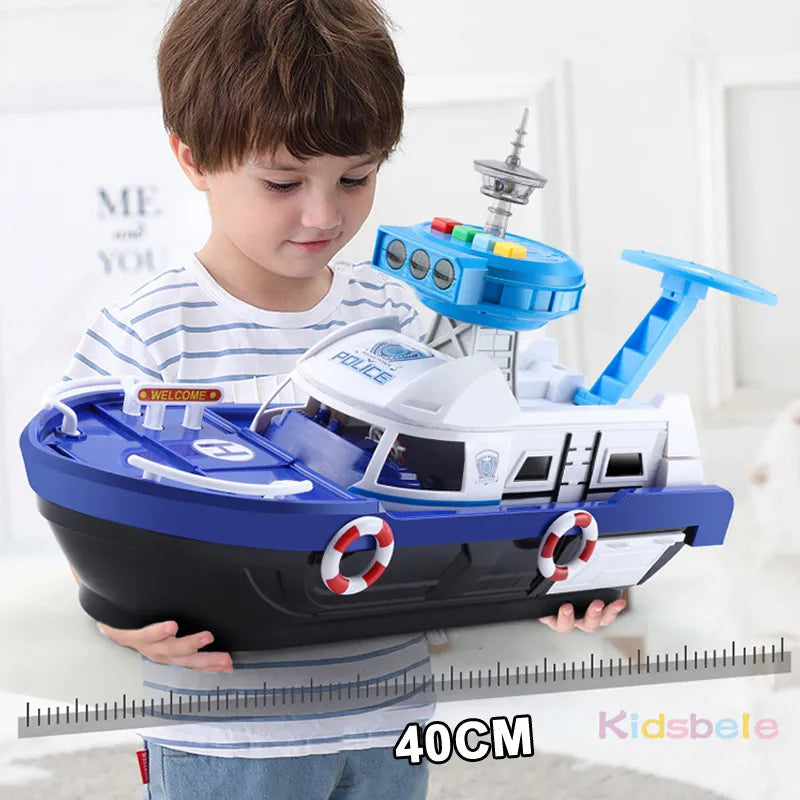 Big Size Music Boat Simulation Track Inertia Toy with 3 Cars and 1 - ToylandEU