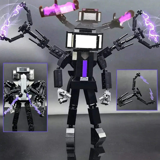 NEW Upgraded Skibidi Toilet Action Figures Blocks TvMan Cameraman Titan Assembly DIY Bricks Toys for Xmas Easter Birthday Gift - ToylandEU