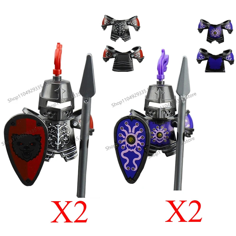 Micro Blocks | Medieval Knight Figures | Plastic Model Kit | Ages 14 Plus