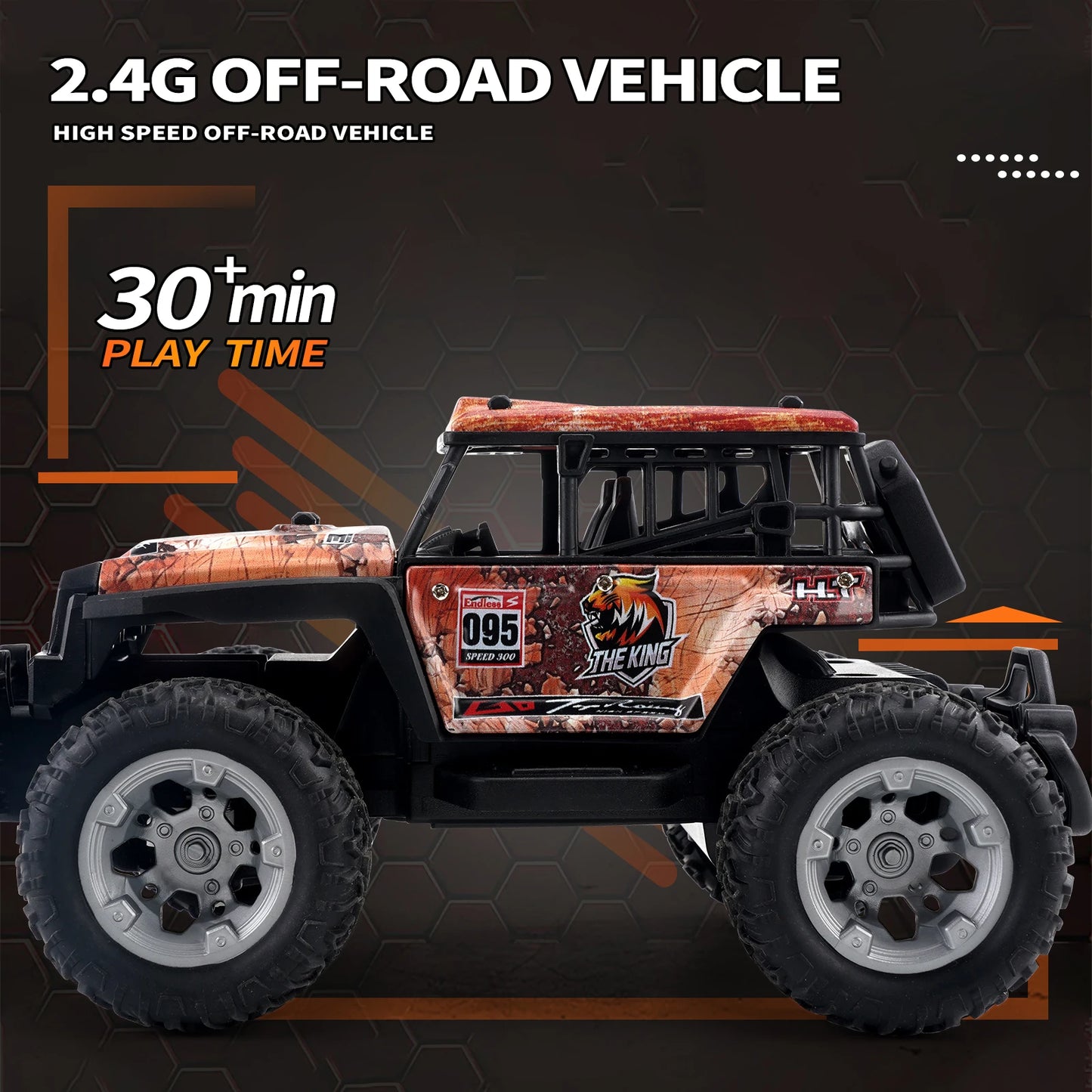 High Speed 1:20 Scale RC Car with LED Lights and Double Motors - Off-Road Monster Truck