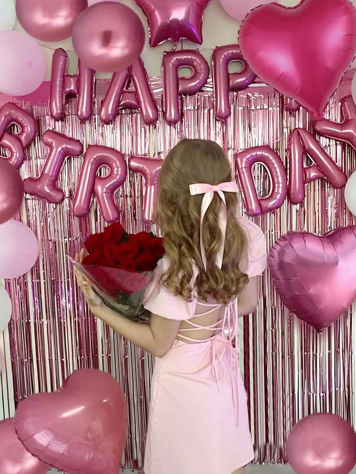 Balloon Set | 49 Piece Pink | 16 Inch Latex | Birthday Party Decor