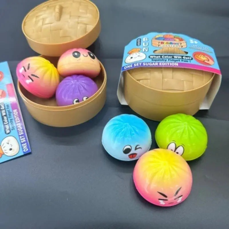 Hot Mini Dumpling Squishy 3pc/steamer Mysteries Dumplings Stress Relief Random color Home OfficeDesk PartyGift Dumpling Squishy - ToylandEU