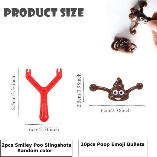 12pcs Mini Rubber Slingshot Poop Slingshot Toy Flying Poop Toys Toyland EU