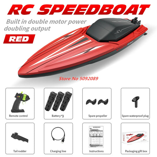 High-Speed 35CM Large RC Racing Boat with 30-Minute Drive Time ToylandEU.com Toyland EU