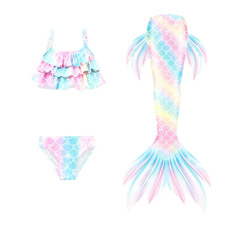 Mermaid Costume | Mermaid Tail Swimsuit Set | Monofin Optional