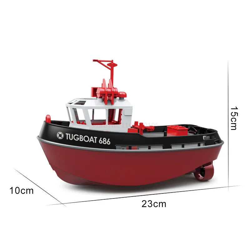 High Power Tugboat 686 RC Boat 2.4 1:72 Dual Motor Remote Wireless - ToylandEU