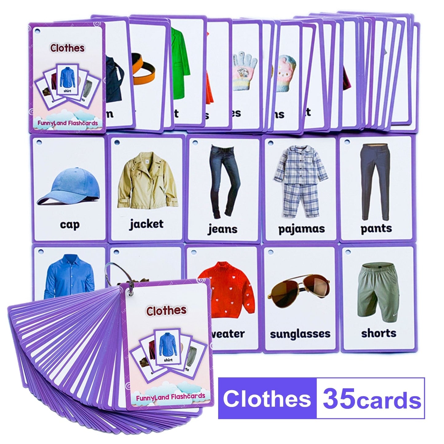Kinder Baby English Learning Word Pocket Card Flashcard Montessori Learning Game Tool Words Table Game Gift for Kids Teach Toyland EU Toyland EU