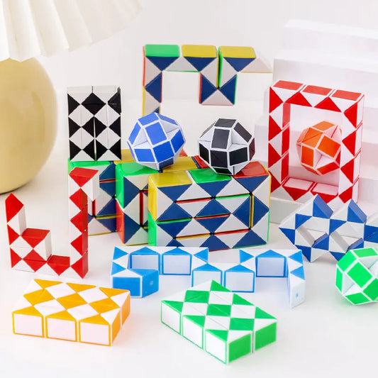 6 Piece Multicolor Folding Puzzle Cube Set
