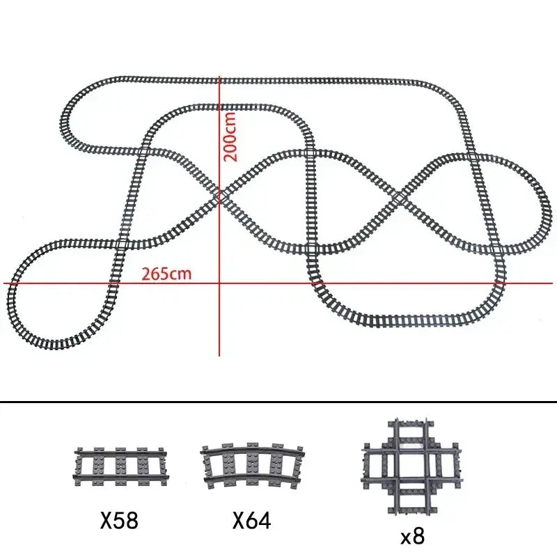 Lego Compatible Flexible Train Tracks Building Set For Kids - ToylandEU