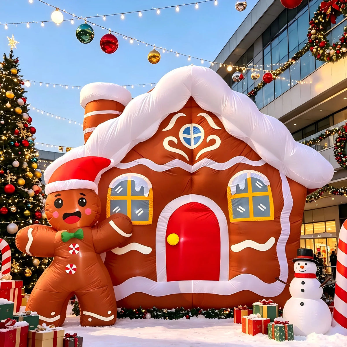 Inflatable Gingerbread House | 11.2 Ft | Led Lights | Outdoor Yard
