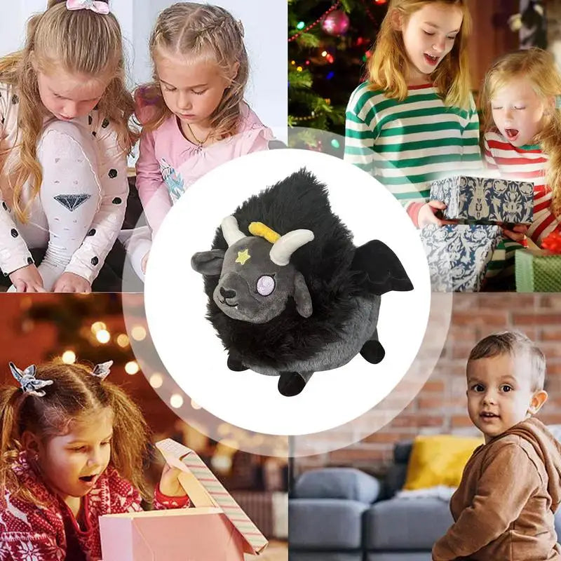 Adorable Kawaii Baphomet Plush Sheep Pillow with Wings for Cozy Decor