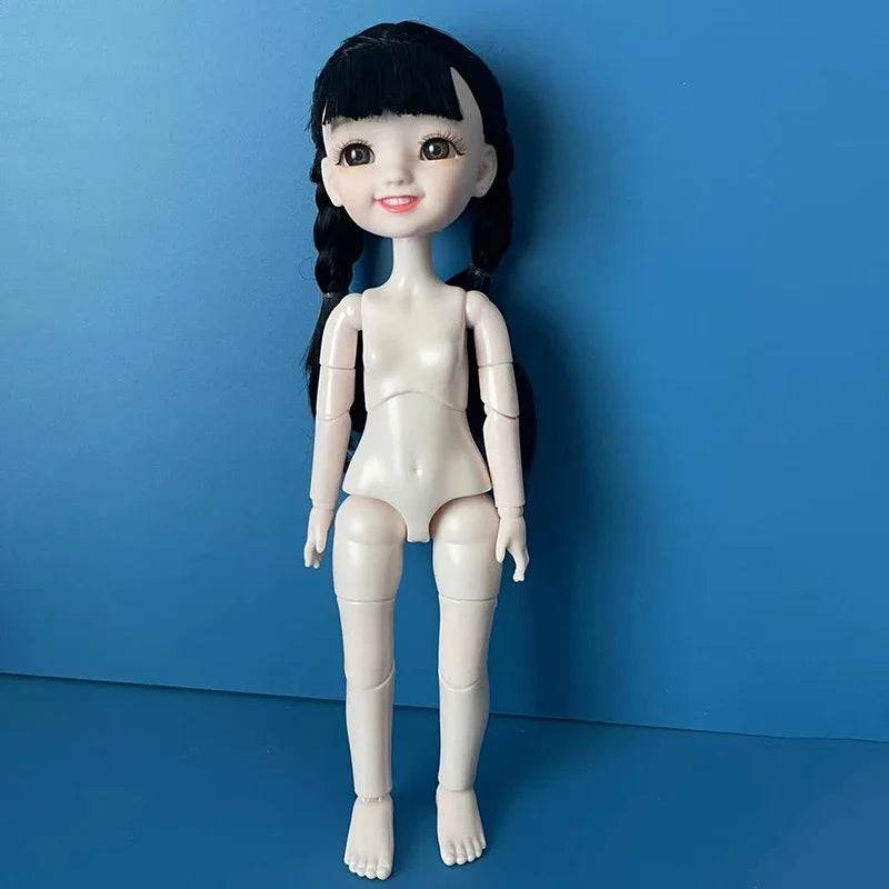 Fashion 1/6 Bjd Doll Black Braid 30cm with Multiple Joints Girls Kids Toy - ToylandEU