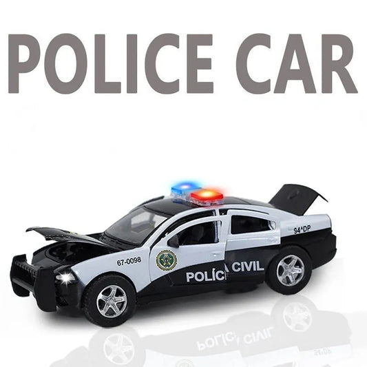 Alloy Dodge Charger Police Car Model with Sound and Light - 1:32 Scale - ToylandEU