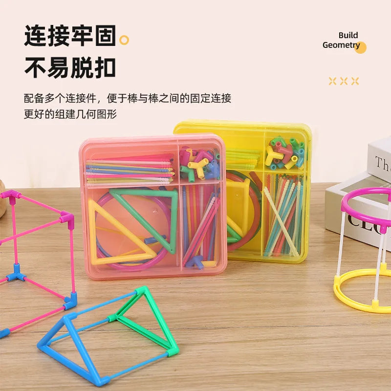 3D Geometric Shape Building Set for Kids - Educational Math Puzzle Toy - ToylandEU