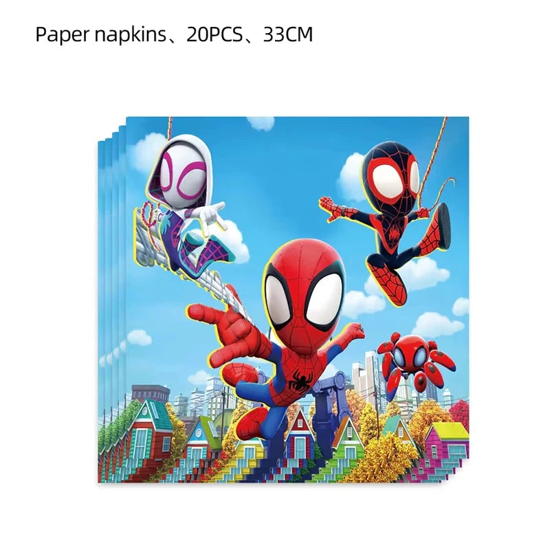 Party Decor Kit | Spidey Theme | Birthday | Plates Cups Tablecloth Banner