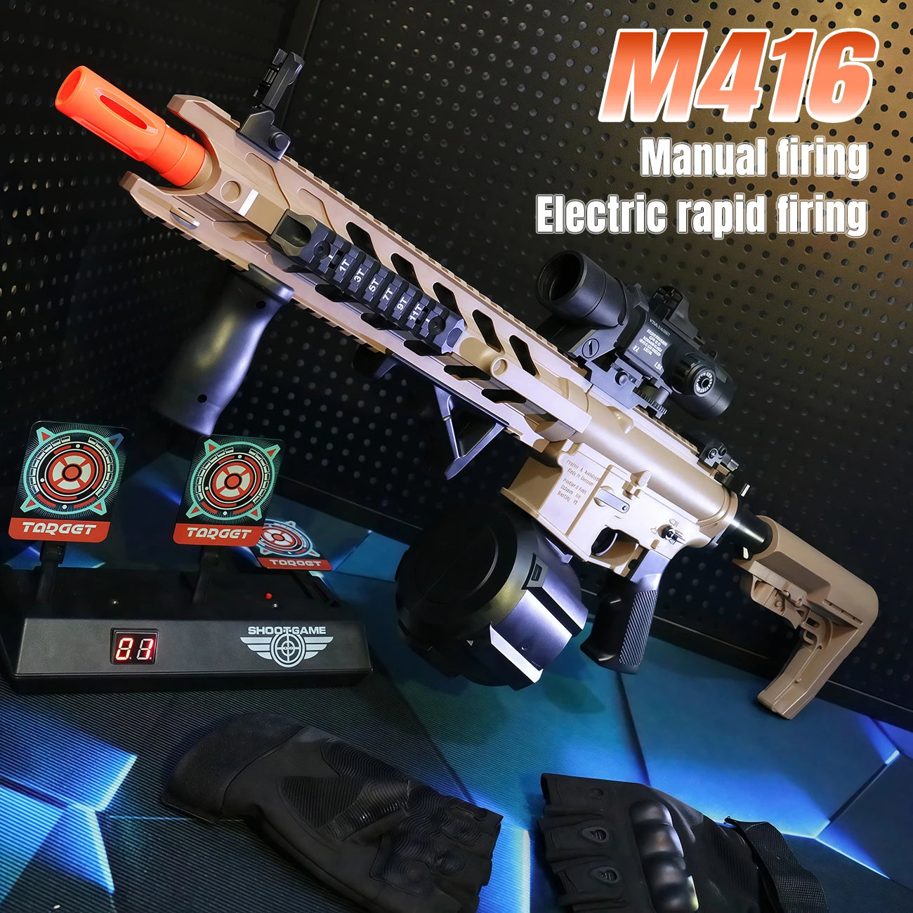 Gel Ball Blaster | Dual Mode | Outdoor Team Play | M4 Large