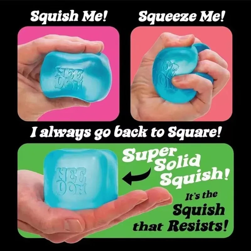 Sensory Stress Cube | Pinch Relief Design | 4 Pack Assorted Colors | Ages 14 Plus