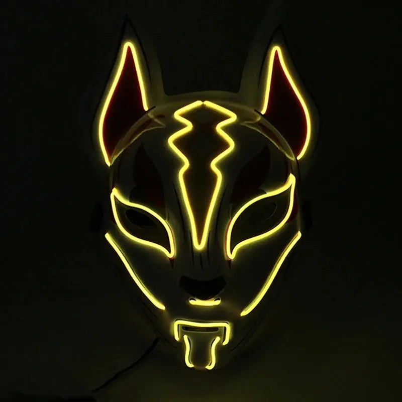 Hot Sale Anime Mask Halloween Cosplay Fox Masks Neon Light up Masks LED Luminous Mask Glow In The Dark Carnival Party Supplies - ToylandEU