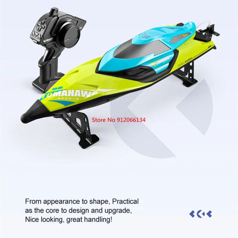 RC High-Speed 70KM/H RC Racing Boat - Double-Layer Waterproof Remote Control Yacht with Capsize Reset & Water Cooling System, 50CM Oversized Design