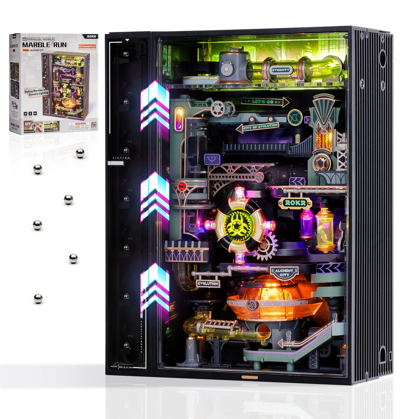 3D Puzzle | ROKR Pinball Track Model | Alchemy City | 247 Pieces
