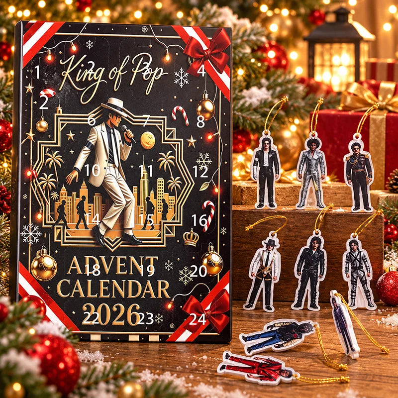 Advent Calendar | 2026 Michael Jackson | 24 Day 2D Acrylic Countdown | Christmas Decor For Music Fans