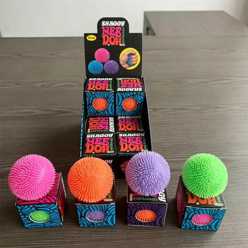 Mini Fuzz Fidget Balls | 3 Pack Multicolor | Anti Stress Sensory | For Teens