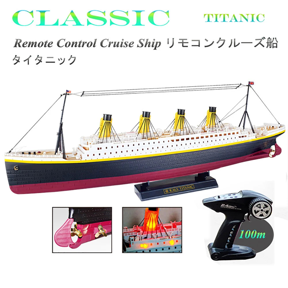 Remote Control Boat | 1 to 325 Scale | 32 Inch Length | LED Light