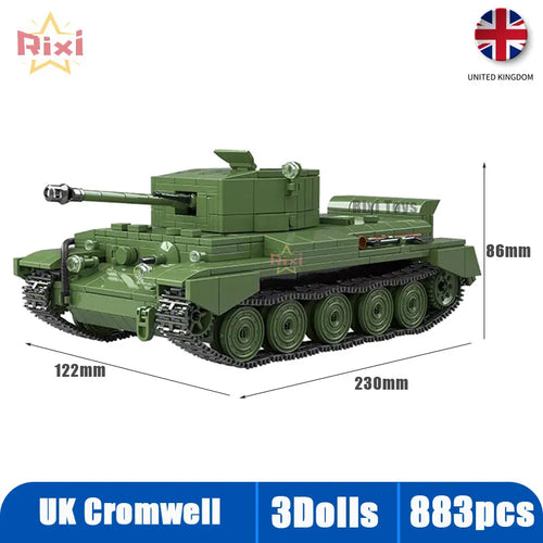 WW2 Military Tanks Building Block Set - Panther & Sherman Models for Children 6+ ToylandEU.com Toyland EU