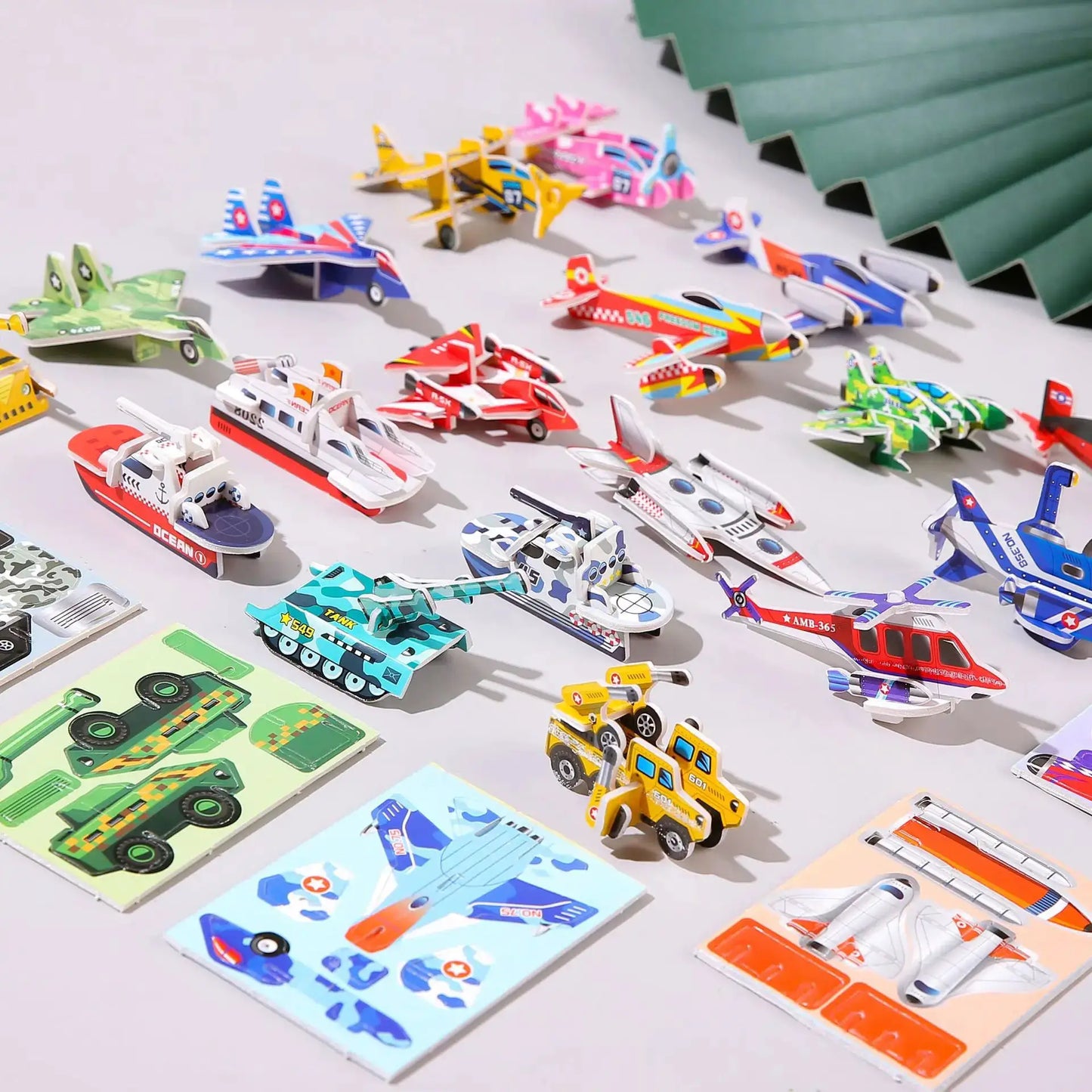 30PCS 3D DIY Paper Jigsaw Puzzles for Animal & Dinosaur & Aircraft Tanks Mini Cartoon Puzzle Toys for Kids Birthday Party Favors - ToylandEU