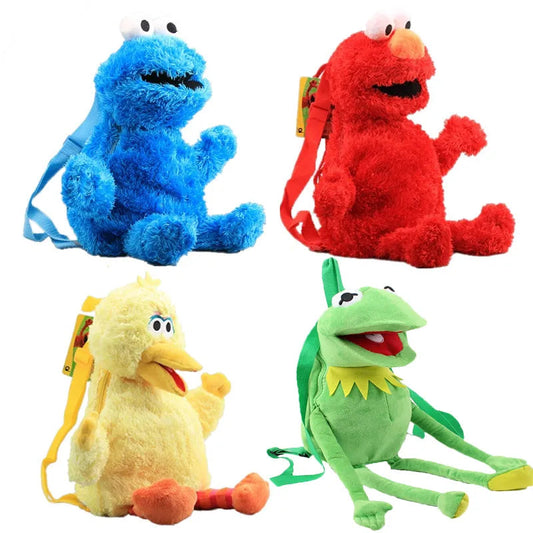 Sesame Street Plush Backpack Set with Elmo, Cookie Monster, Big Bird, and Yellow Characters - ToylandEU