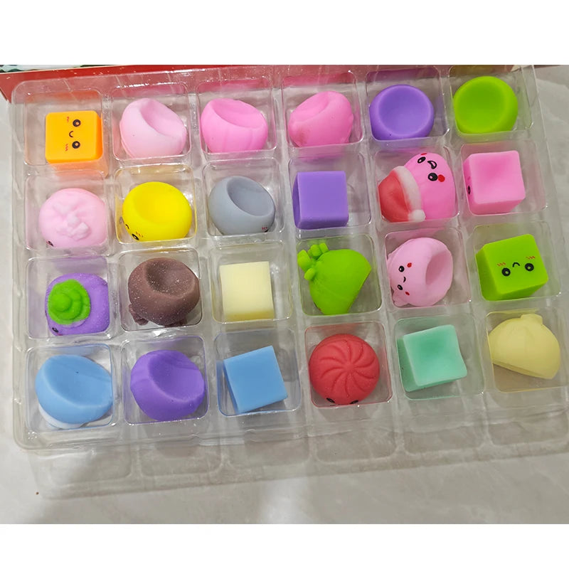 Advent Calendar | 24 Day Adult Sensory Squeeze Toys | 3D PVC Stress Relief | Random Surprises 2.5 To 3.5 cm