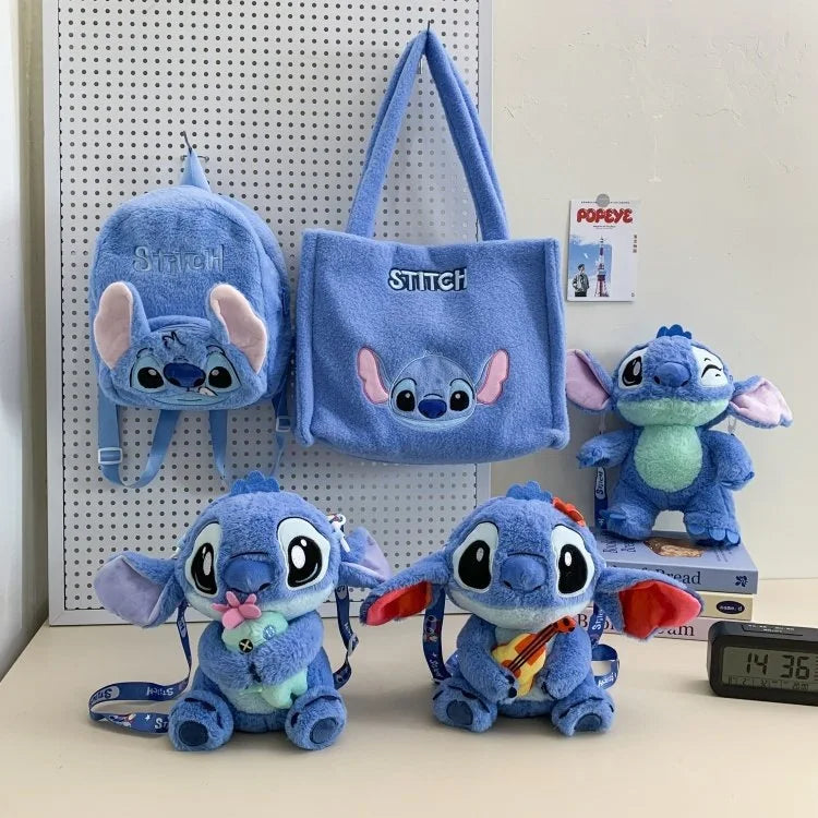Disney Stitch Plush Backpack With Double Straps For Kids