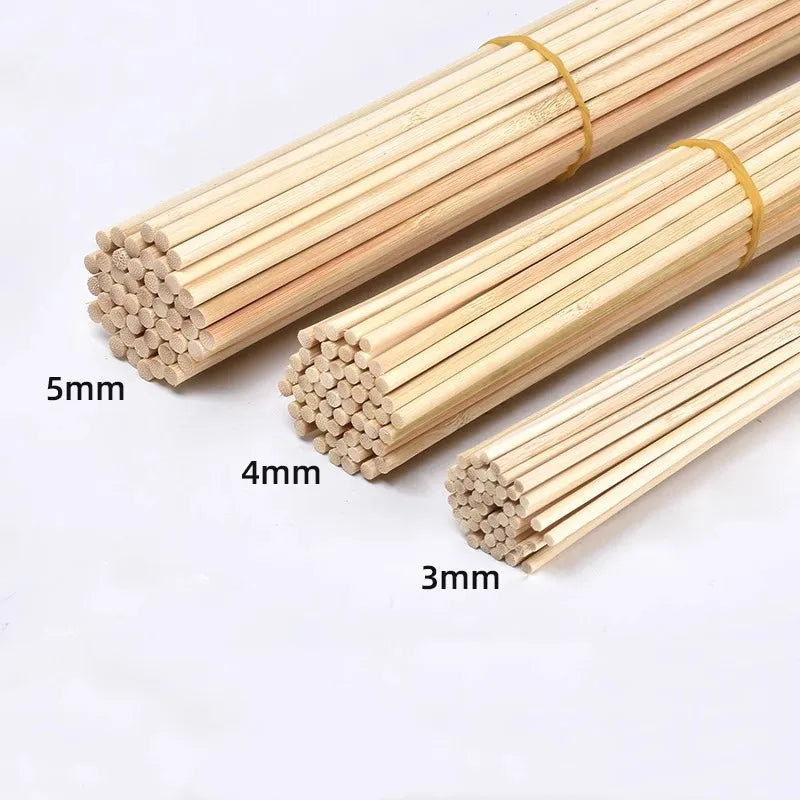Bamboo Rod 50pcs Set for Kite DIY Craft Model, 3mm/4mm/5mm