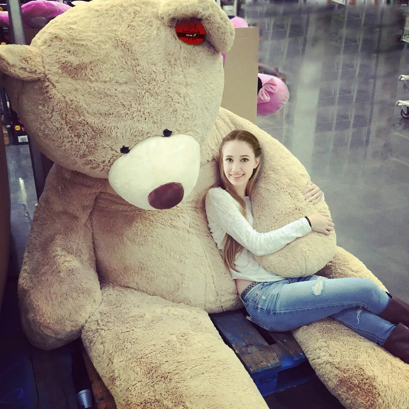 200cm Huge Light Brown Teddy Bear Big Plush Toy Valentine's Day Gift