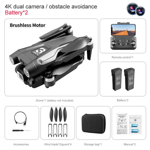 New Drone 4K HD Professional Brushless Motor RC Helicopter WIFI FPV Toyland EU