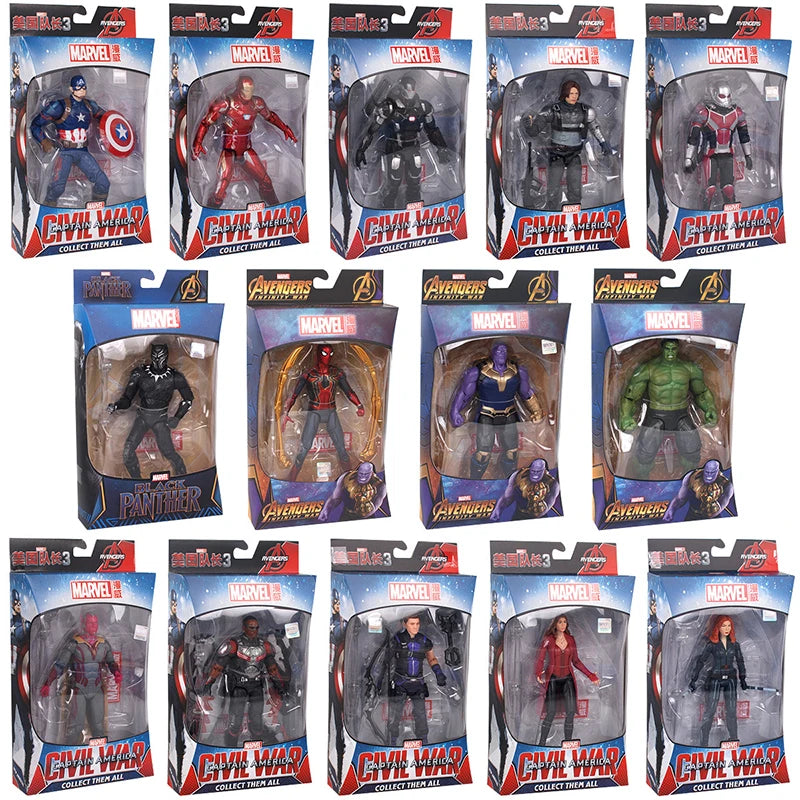 Action Figure | Marvel Legends Hasbro | 7 Pack Set | Thor Iron Man SpiderMan Cap