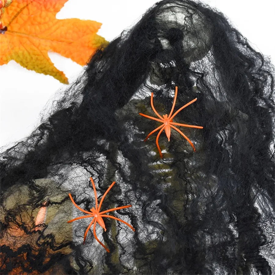 Stretchy Spider Web | Artificial Cobweb | Indoor Outdoor Use | Haunted House